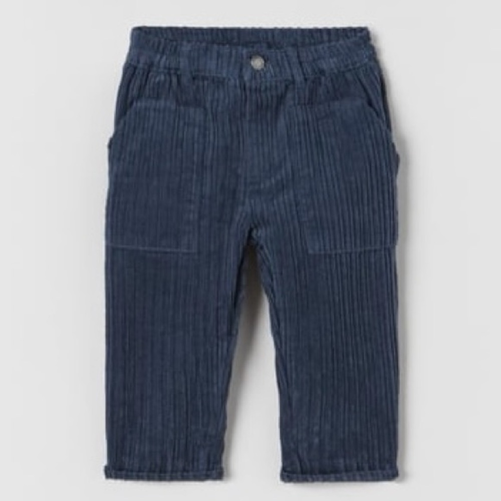 Zara WIDE LEG CORDUROY PANTS New